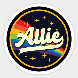 Allie // Rainbow In Space Vintage Style Sticker